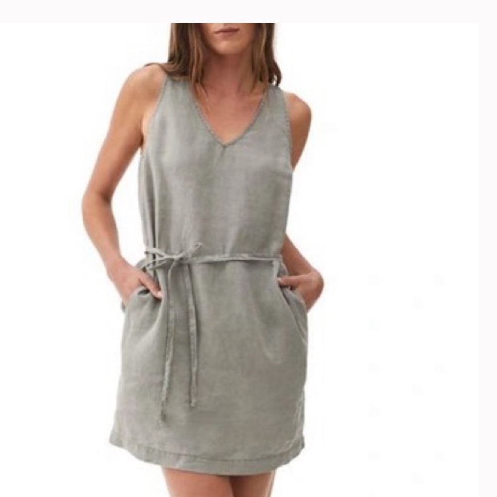 Michael Stars Women's Glenda V-Neck Linen Shift Dress M